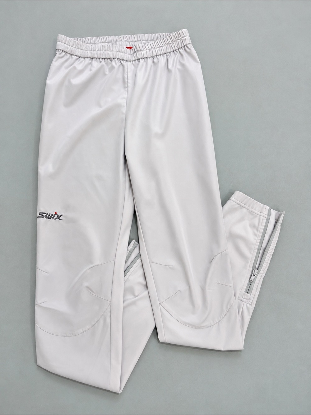 SWIX White Nordic Cross Country Ski Warmup Pants Ankle Zip Athletic Wear Size M